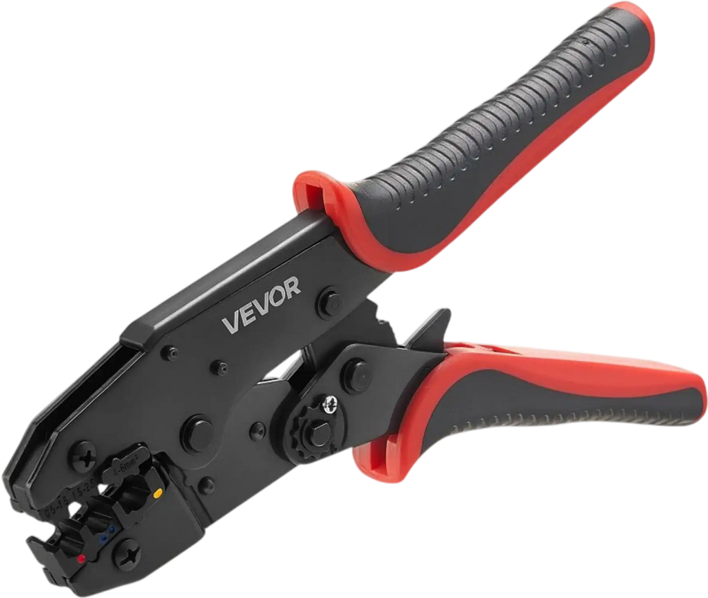 VEVOR Crimping Tool, 22-10 AWG Ratcheting Wire Crimper Tool, Labor-Saving Electrical Terminal Crimp Pliers with Clear Metric & AWG Markings, Quick Release, Adjustable Force for Multiple Terminals