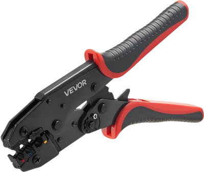 VEVOR Crimping Tool, 22-10 AWG Ratcheting Wire Crimper Tool, Labor-Saving Electrical Terminal Crimp Pliers with Clear Metric & AWG Markings, Quick Release, Adjustable Force for Multiple Terminals