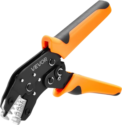 VEVOR Crimping Tool, 24-12 AWG Ratcheting Wire Crimper Tool, Labor-Saving Electrical Terminal Crimp Pliers with Clear Metric & AWG Markings, Quick Release, Adjustable Pressure for Multiple Terminals