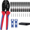 VEVOR Crimping Tool, 14-10 AWG Ratcheting Solar Connector Crimper Tool Kit, Clear Metric & AWG Markings, with 10 Pairs Solar Connectors, 10 Pairs of Cable Connectors, Wrenches, and a Storage Case