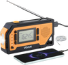VEVOR Emergency Weather Radio, 2000mAh Battery, FM/AM/WB/NOAA Alert Solar Hand Crank Emergency Radio, with USB Charging Cable, SOS Alarm and Flashlight, Portable for Outdoor Emergencies, Camping