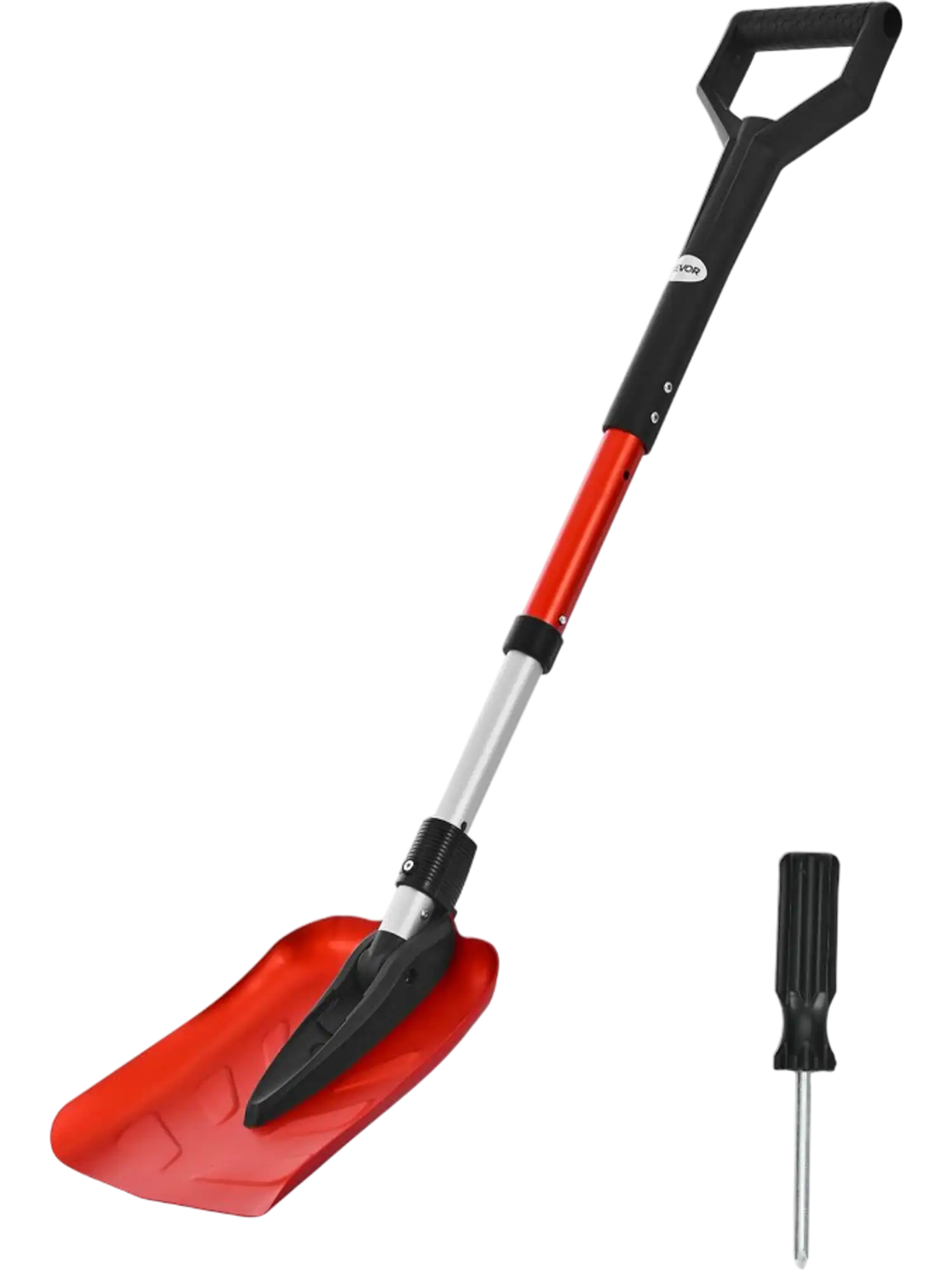 Vevor Snow Shovel Foldable Adjustable Aluminum Alloy D-Handle 9