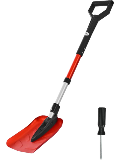 VEVOR Snow Shovel for Driveway, 9 in Foldable Snow Shovel with D-shaped Handle, , 36-40 in Adjustable, Lightweight Aluminum Alloy Snows Removal Tool, Reduce Back Strains for Garden Car Camping