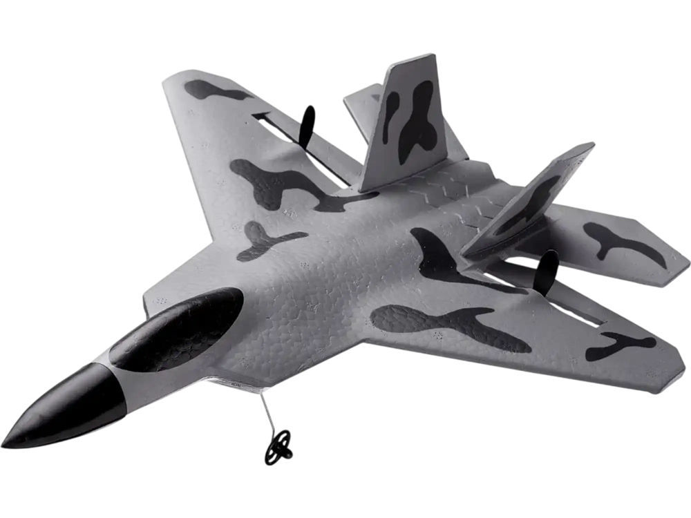VEVOR RC Plane, 2.4GHZ 2 Channel Remote Control Airplane with 6-Axis Gyro Stabilizer, Ready to Fly Fighter Aircraft Plane Toy with 2 Batteries, Easy to Fly RC Glider for Adults Kids Beginners Boys