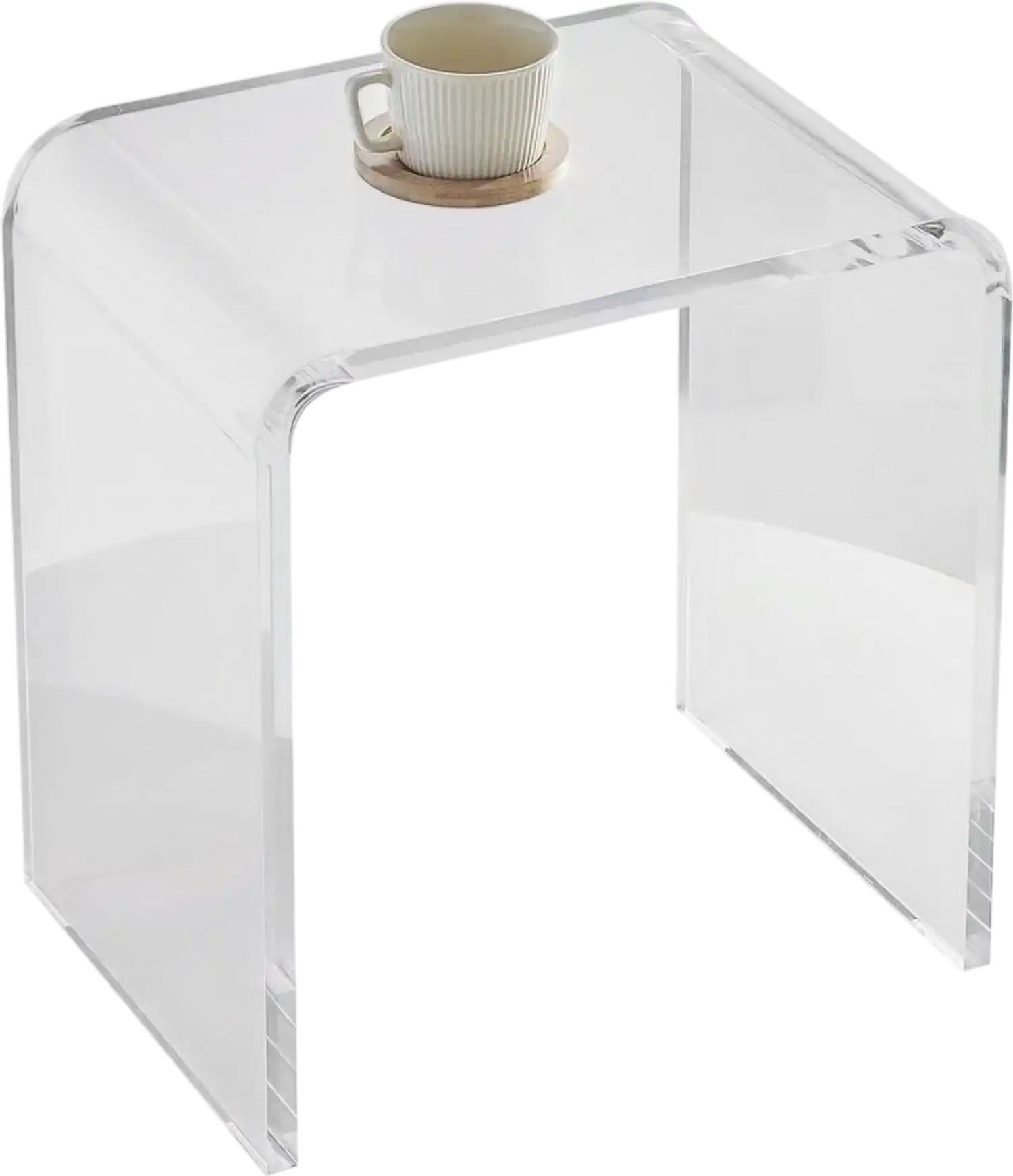 Vevor Acrylic End Table Clear C-Shaped Lucite Side Table New