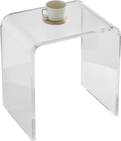 VEVOR Acrylic End Table, C-Shaped Lucite Side Table, Clear Acrylic Side Table for Drink, Food, Snack used in Living Room, Bedroom, and Study