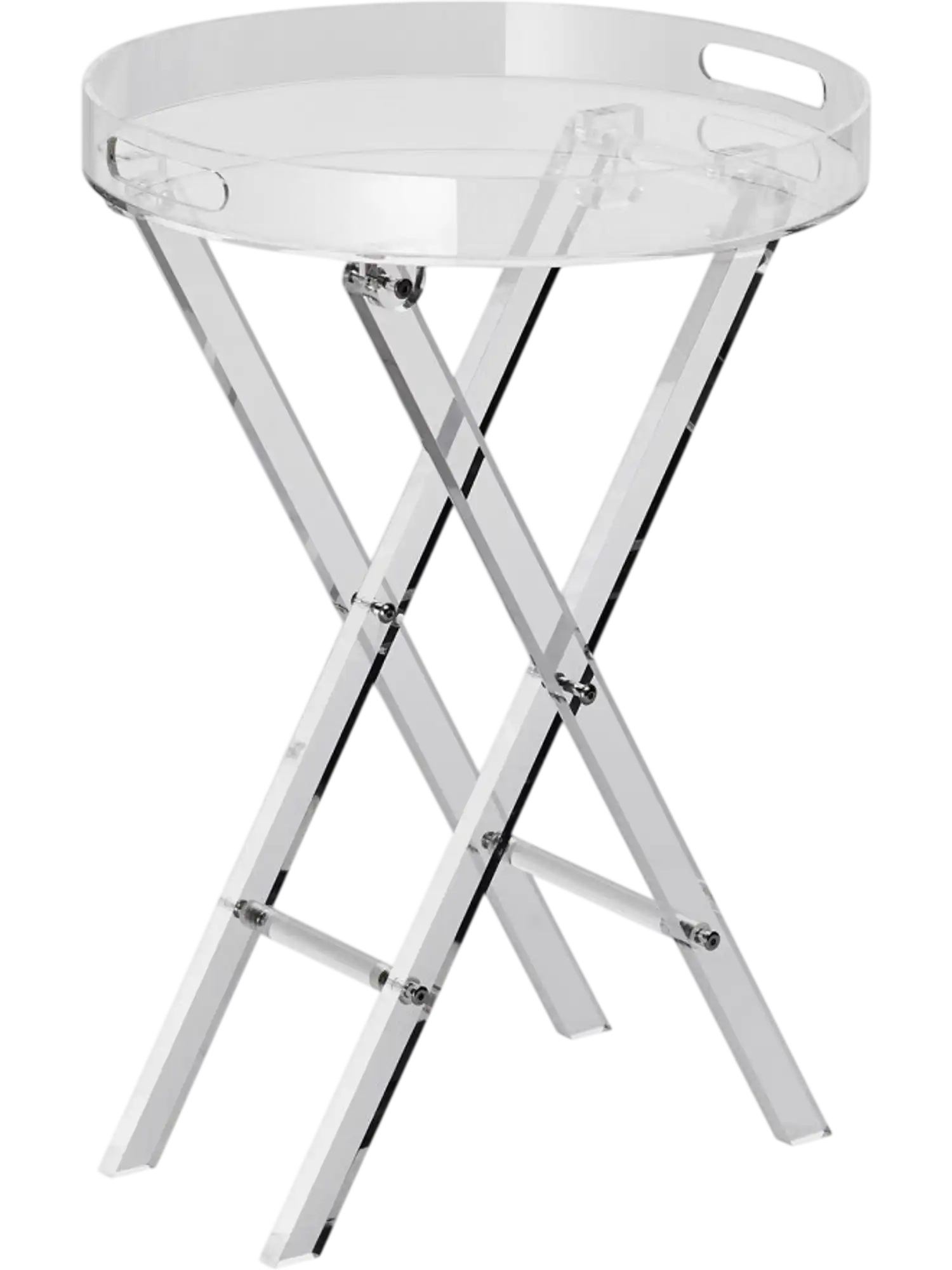 Vevor Side Table Acrylic Folding Tray Clear X-Leg End Table New