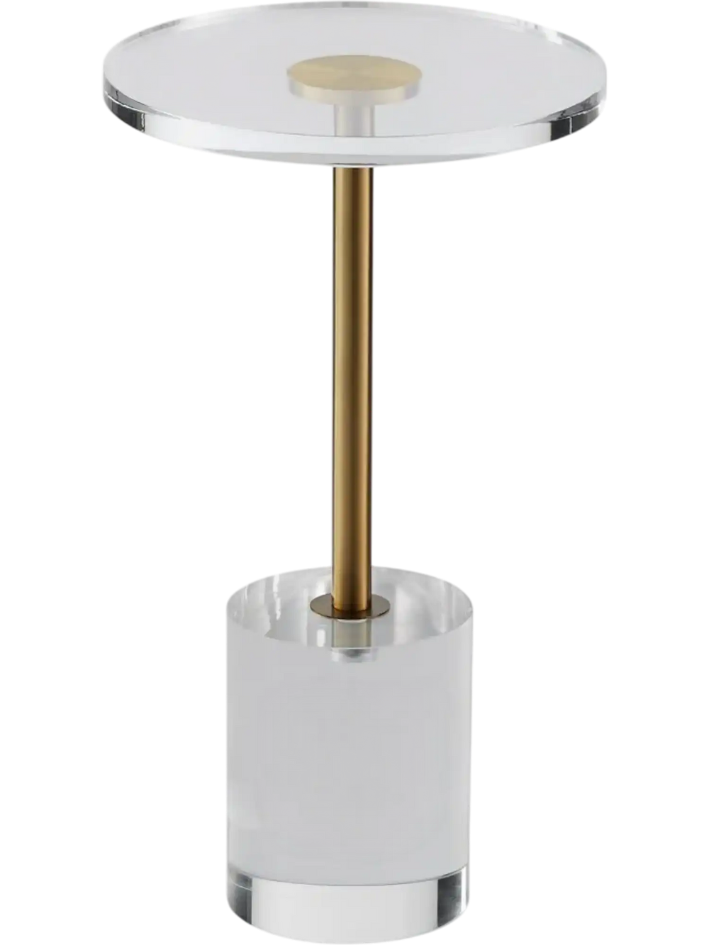 VEVOR Clear Acrylic End Table, Acrylic Side Table with a Solid Base, 11.9 x 11.9 inch Round Tabletop, 21.4 inch High, for Coffee, Drink, Food, Snack used in Living Room, Bedroom, and Study
