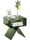 VEVOR Acrylic Nightstand Side Table, Modern Clear Bedside Table with Storage Shelf, Transparent Small End Desk for Living Room, Bedroom, Home Decor, No Assembly Needed, 11.8 x 15.4 x 17 in (Green)