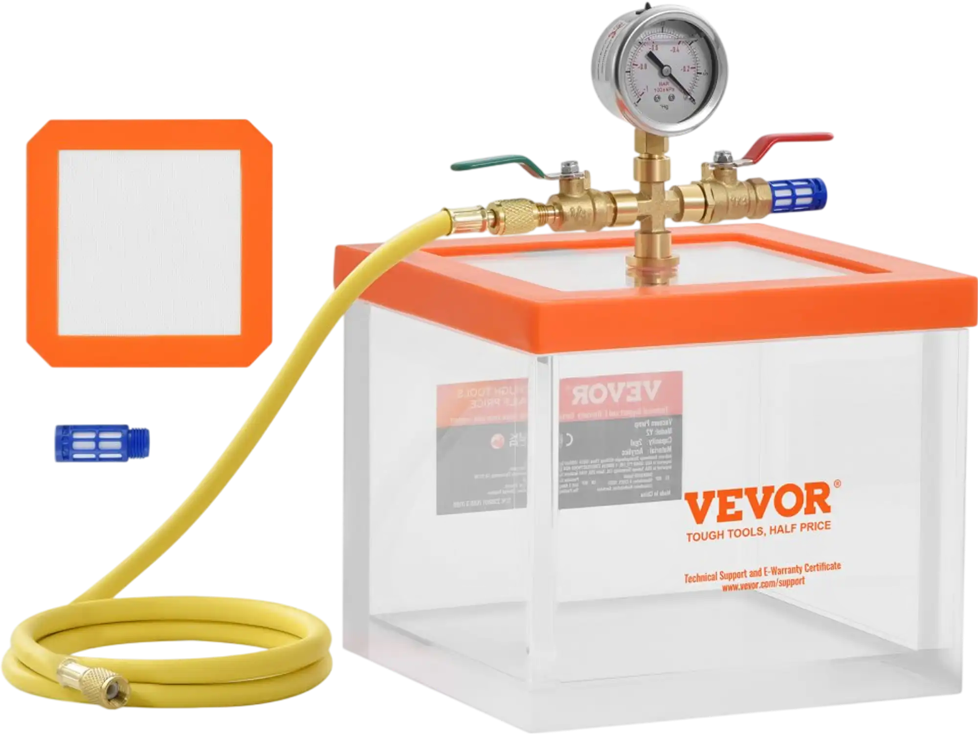 Vevor Vacuum Chamber 2 Gallon Acrylic Degassing Chamber New