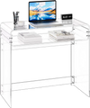 VEVOR Acrylic Table, 2 Tiers Clear End Table with Storage Shelf, Modern Rectangle Acrylic Side Desk, Transparent Thick Desk Nightstand for Bedroom, Office, Living Room, 15.7 x 33.5 x 29.5 in (Clear)