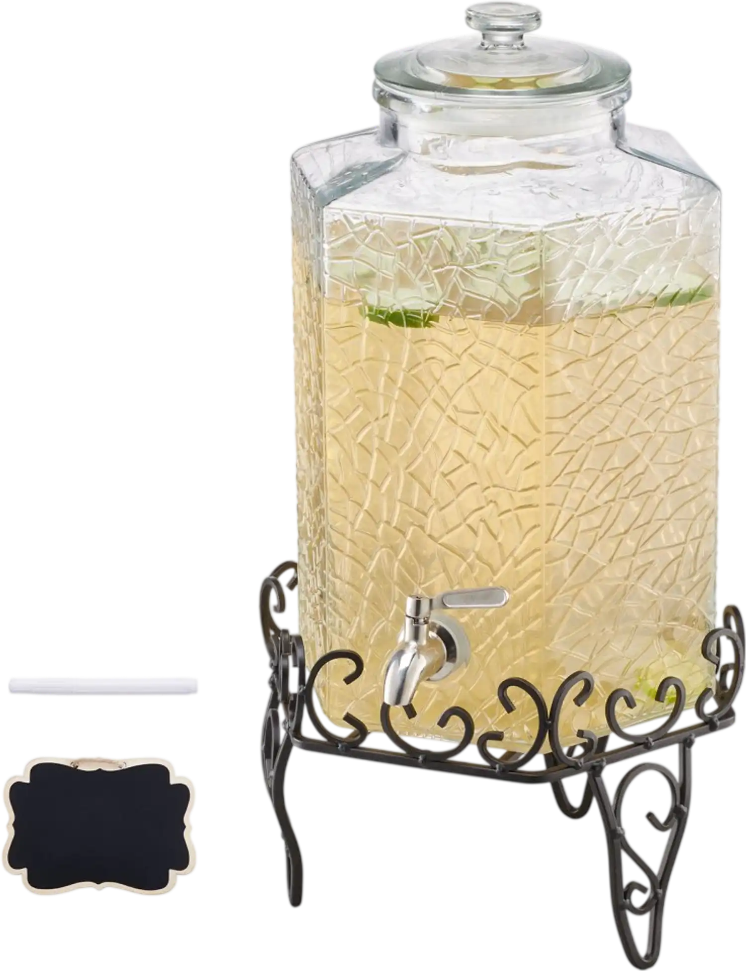 Vevor Beverage Dispenser 2.5 Gal Glass Drink Dispenser with Stand New
