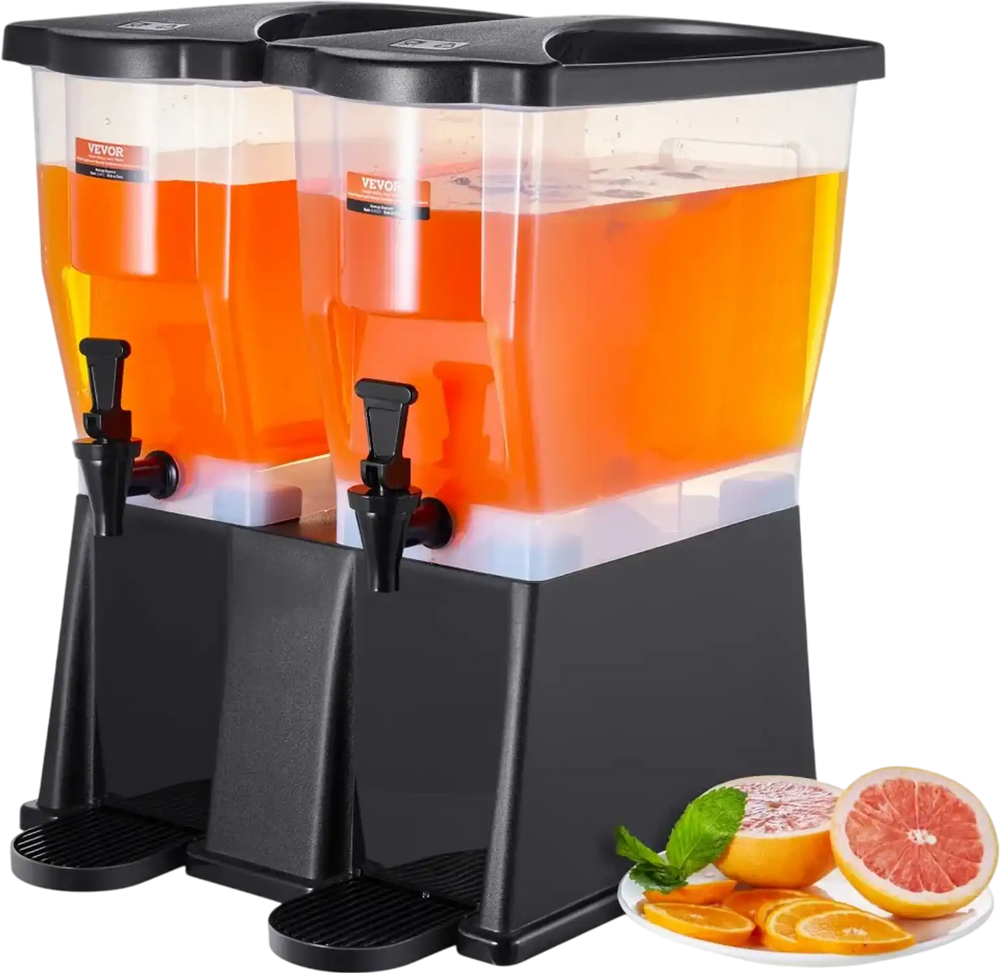 VEVOR Beverage Dispenser, 3 Gallon x 2 Drink Dispensers for Parties, Plastic Juice Dispenser with Stand Spigot Lid, Iced Tea Lemonade Juice Water Dispenser, for Restaurants, Hotels, Parties