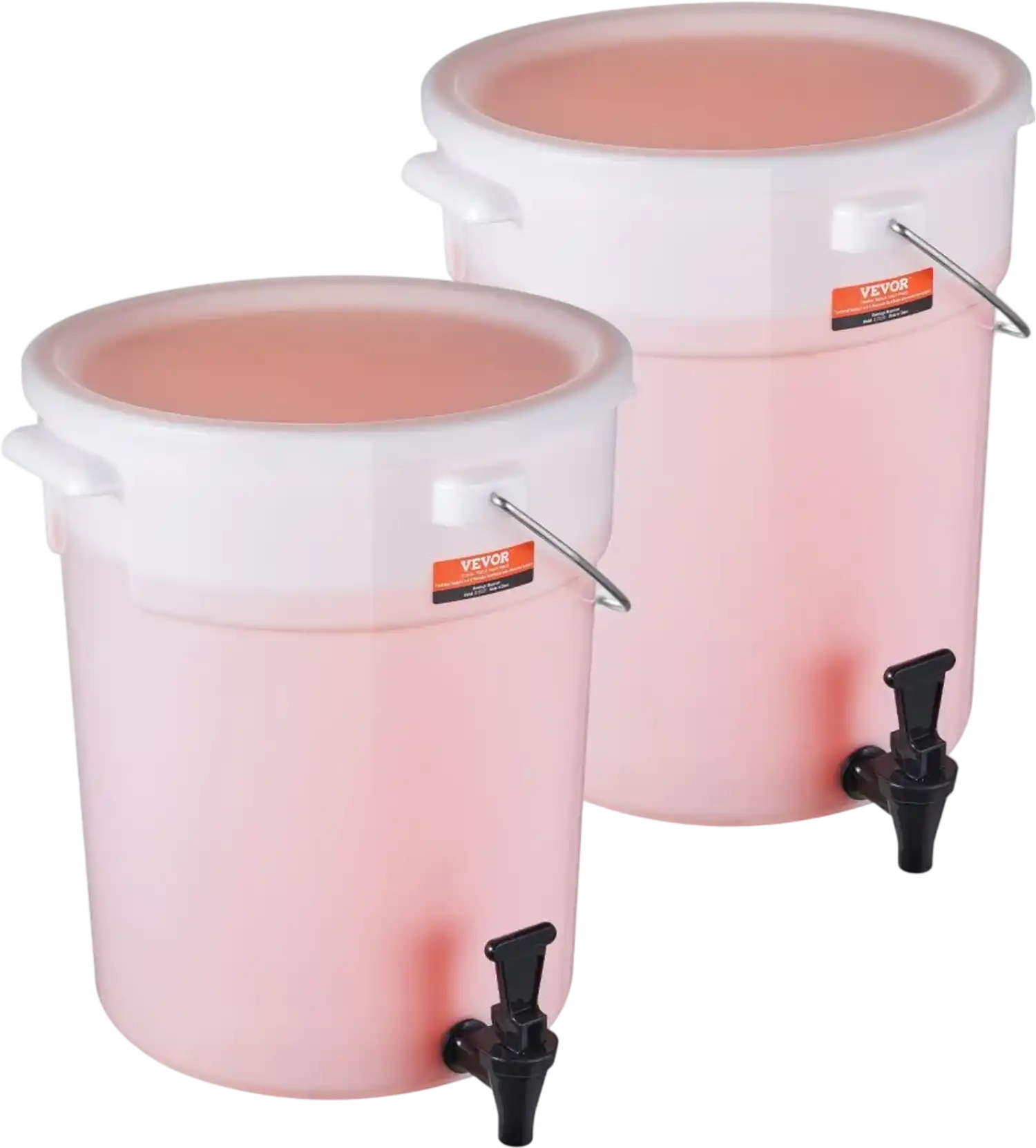 Vevor Beverage Dispenser 5 Gallon Plastic Juice Water Dispenser with Spigot and Lid 2 Pack New