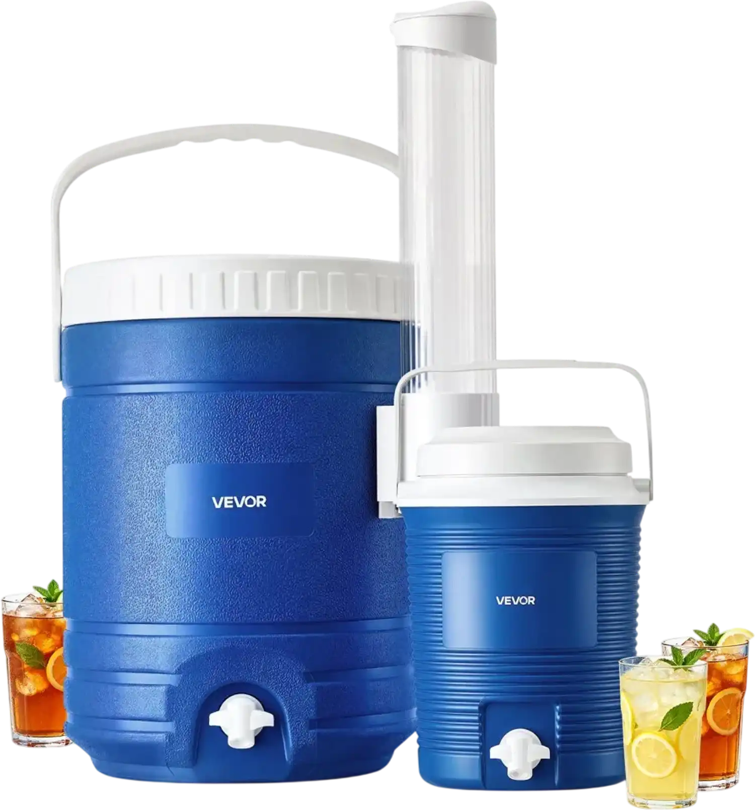 Vevor Beverage Dispenser Insulated 2 gal + 4.8 gal Drink Cooler with Cup Holder New