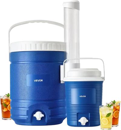 Vevor Beverage Dispenser Insulated 2 gal + 4.8 gal Drink Cooler with Cup Holder New
