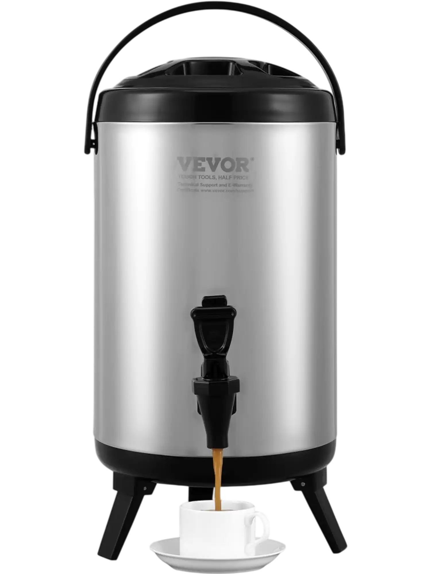 Vevor Beverage Dispenser 2 Gal Stainless Steel Insulated Hot and Cold Drink Server New