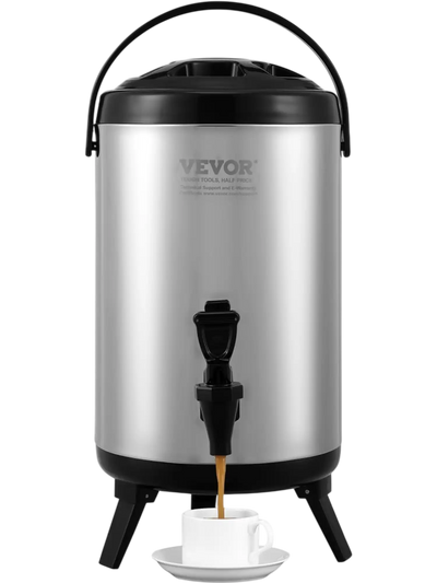Vevor Beverage Dispenser 2 Gal Stainless Steel Insulated Hot and Cold Drink Server New