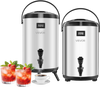VEVOR Insulated Beverage Dispenser, 3.2 Gal/12L Stainless Steel Thermal Drink Server with Spigot & Temp Display, Suitable for Hot and Cold Drinks, for Tea Coffee Water in Cafes & Restaurants, 2 Pack