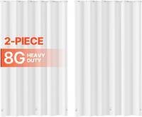 VEVOR Shower Curtain Liner, 8G Heavy-Duty PEVA Shower Liner, 2-Pack Waterproof Plastic Liners with 3 Magnets and 12 Rust-Resistant Metal Grommet, for Bathroom Showers & Bath Tubs, 72 x 72 in (White)