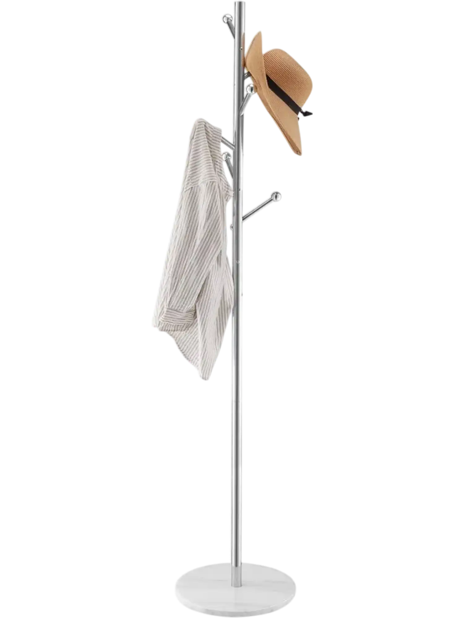 Vevor Coat Rack Freestanding Coat Tree with Marble Base & 8 Hooks New