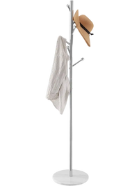 VEVOR Coat Rack, Freestanding Coats Rack Stand with Stable Marble Base & 8 Hooks, Free Standing Hall Coat Tree for Entryway, Bedroom, Office, Living Room, Modern Clothes Hanger for Coats, Hats, Bags