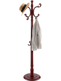 VEVOR Coat Rack Freestanding, Wooden Coats Rack Stand with Weighted Base & 11 Hooks, Free Standing Hall Coat Tree for Entryway, Bedroom, Living Room, Modern Clothes Hanger Stand for Coats, Hats, Bag