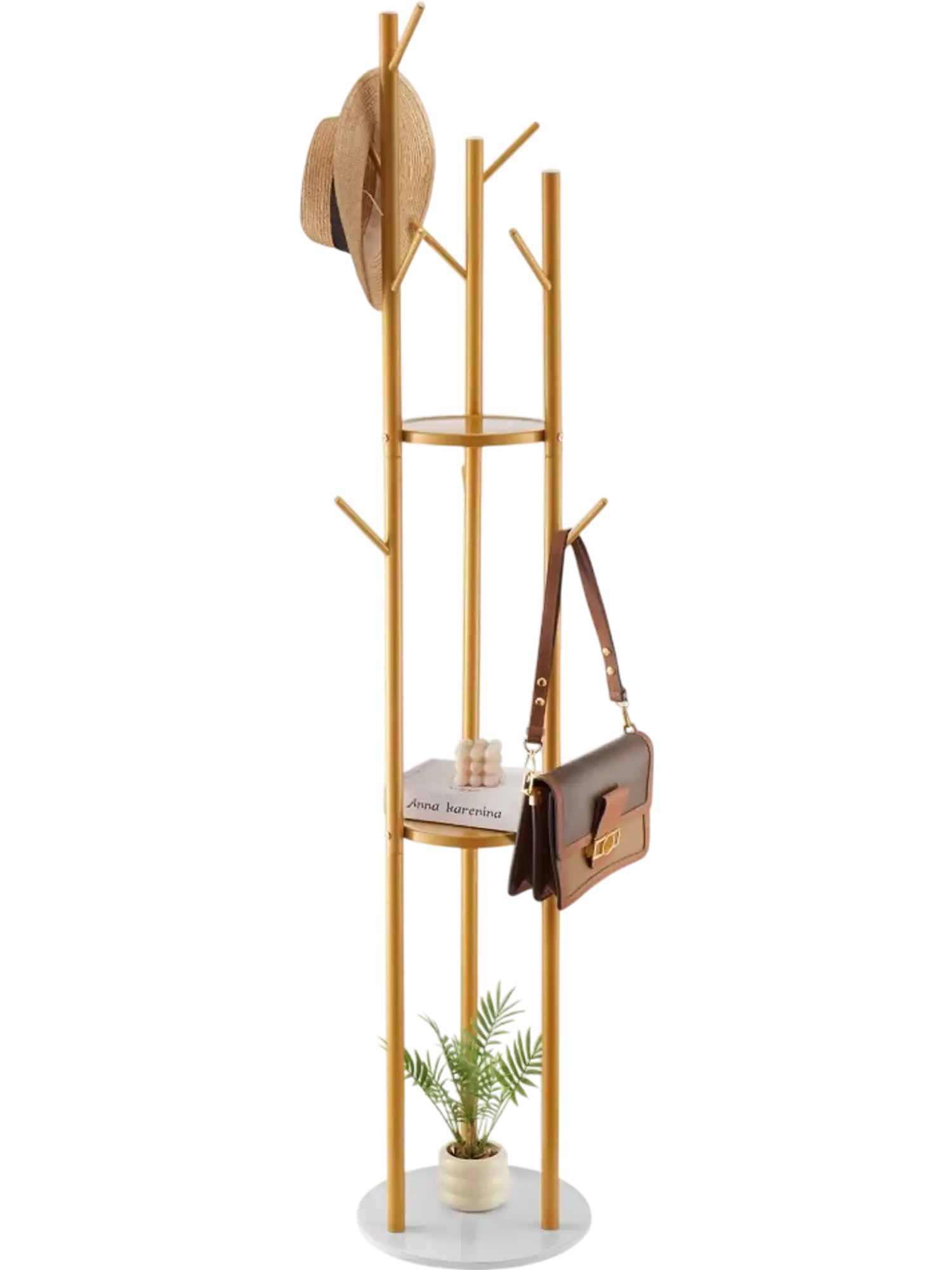 Vevor Coat Rack Freestanding Quartz Stone Base 9 Hooks New