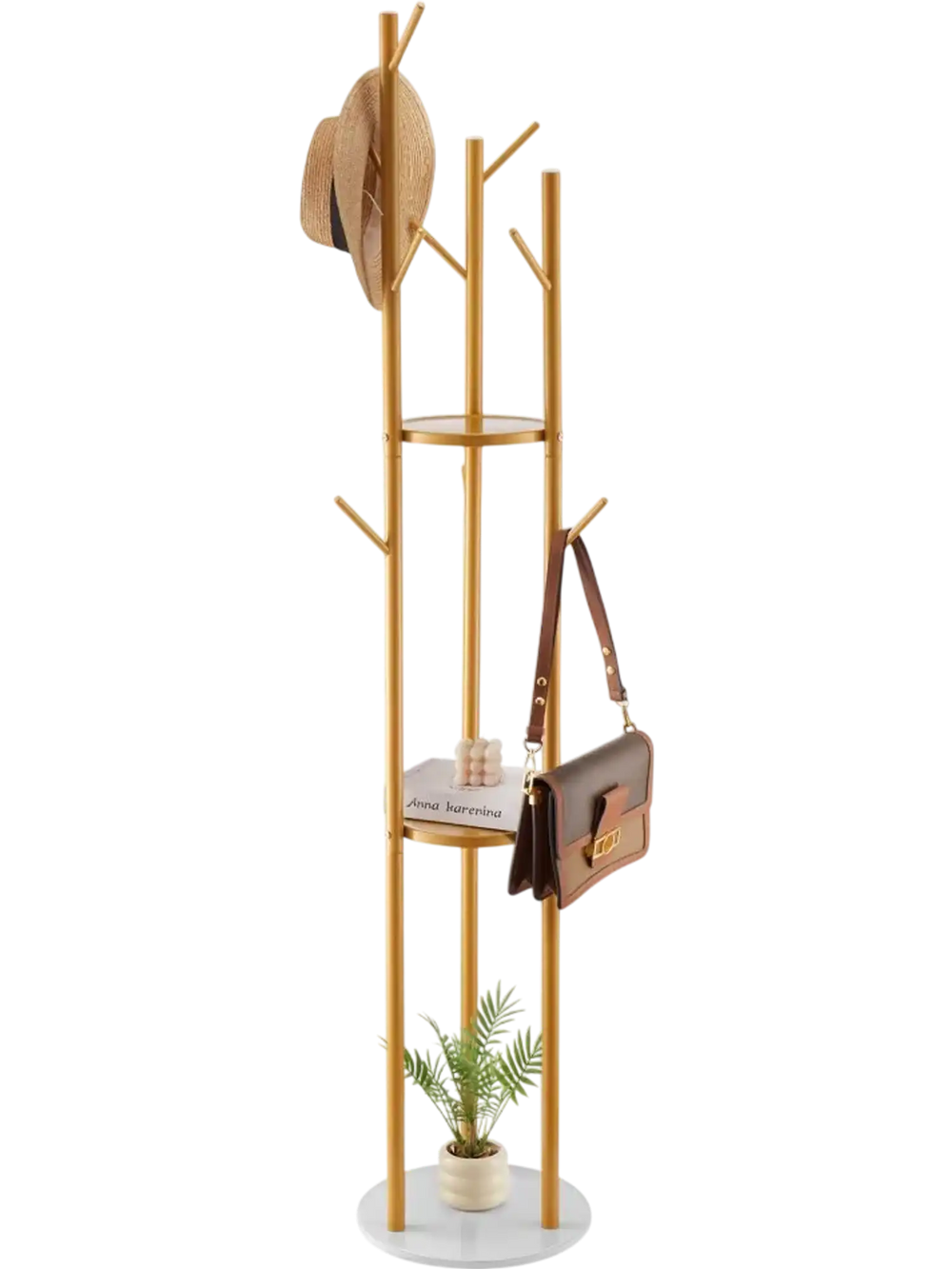 VEVOR Coat Rack, Freestanding Coat Rack Stand with Quartz Stone Base & 9 Hooks, Free Standing Hall Coat Tree for Entryway, Bedroom, Office, Living Room, Modern Clothes Hanger for Coat, Hat, Scarf, Bag