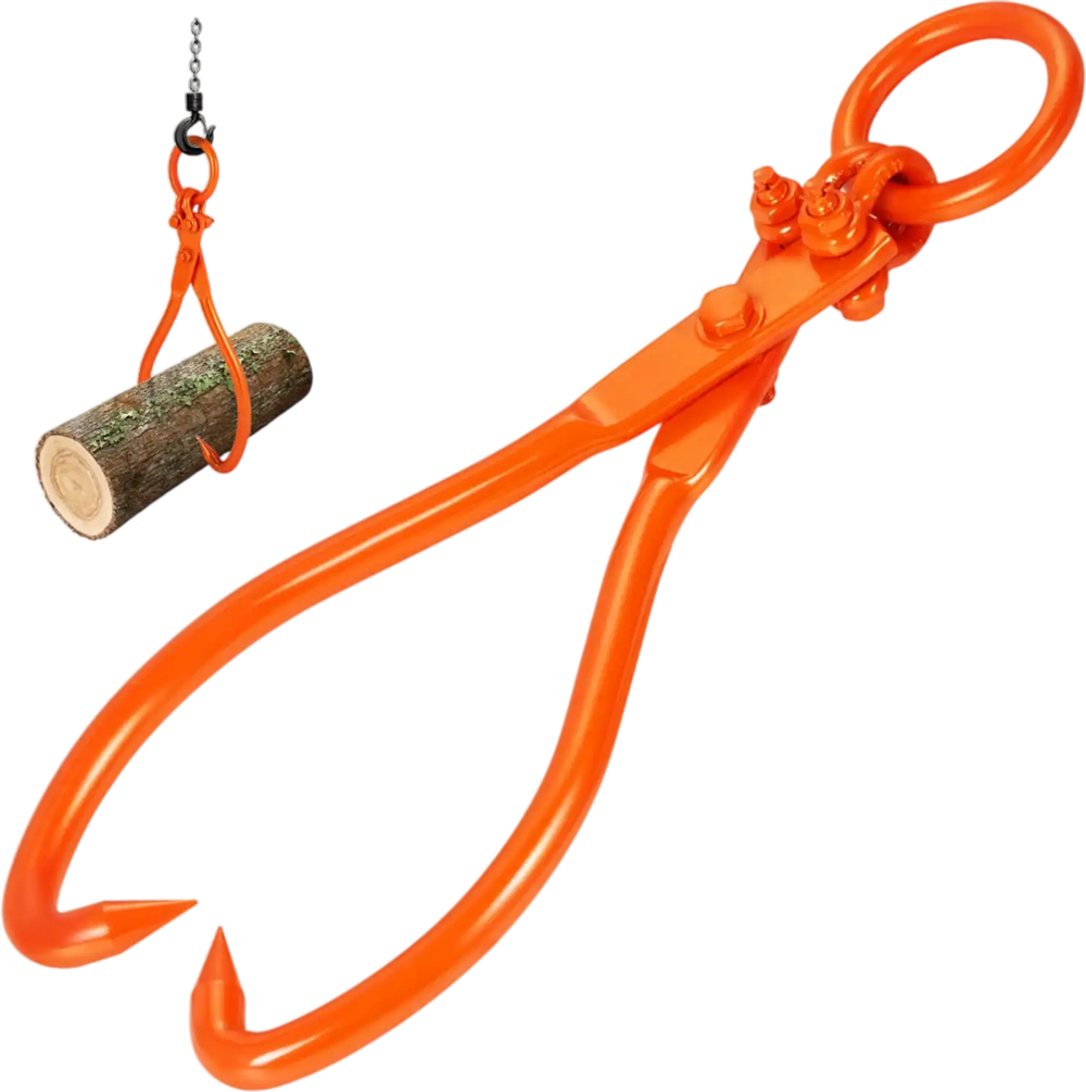 VEVOR Log Skidding Tongs, 18 inch 2 Claw Log Lifting Tongs, Heavy Duty Steel Lumber Skidding Tongs, 772 lbs/350 kg Loading Capacity, Log Lifting, Handling, Dragging & Carrying Tool