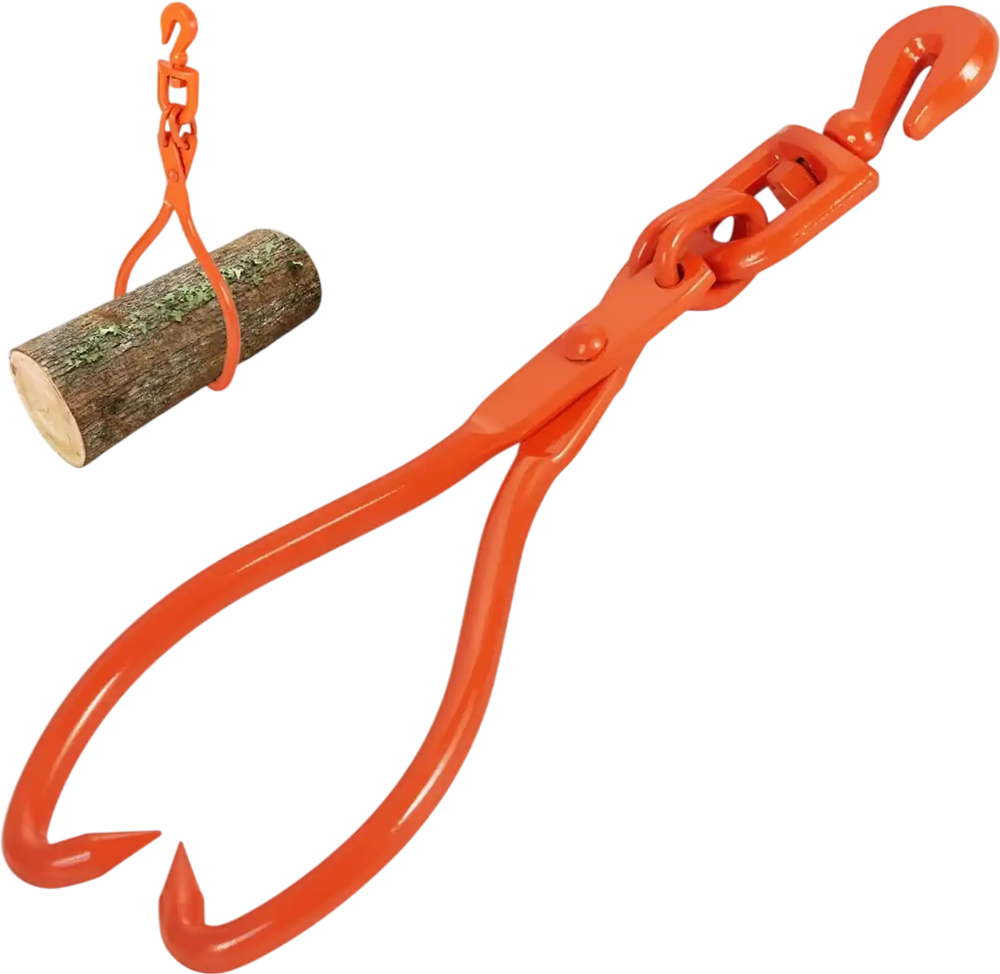 VEVOR Log Skidding Tongs, 18 inch 2 Claw Log Lifting Tongs, Heavy Duty Rotating Steel Lumber Skidding Tongs, 772 lbs/350 kg Loading Capacity, Log Lifting, Handling, Dragging & Carrying Tool