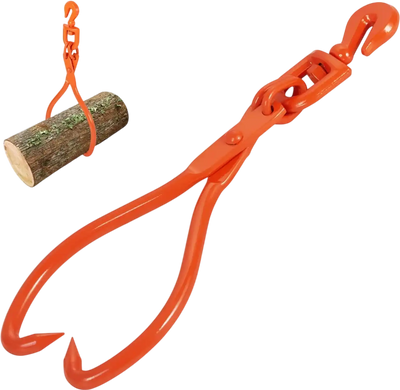 VEVOR Log Skidding Tongs, 18 inch 2 Claw Log Lifting Tongs, Heavy Duty Rotating Steel Lumber Skidding Tongs, 772 lbs/350 kg Loading Capacity, Log Lifting, Handling, Dragging & Carrying Tool