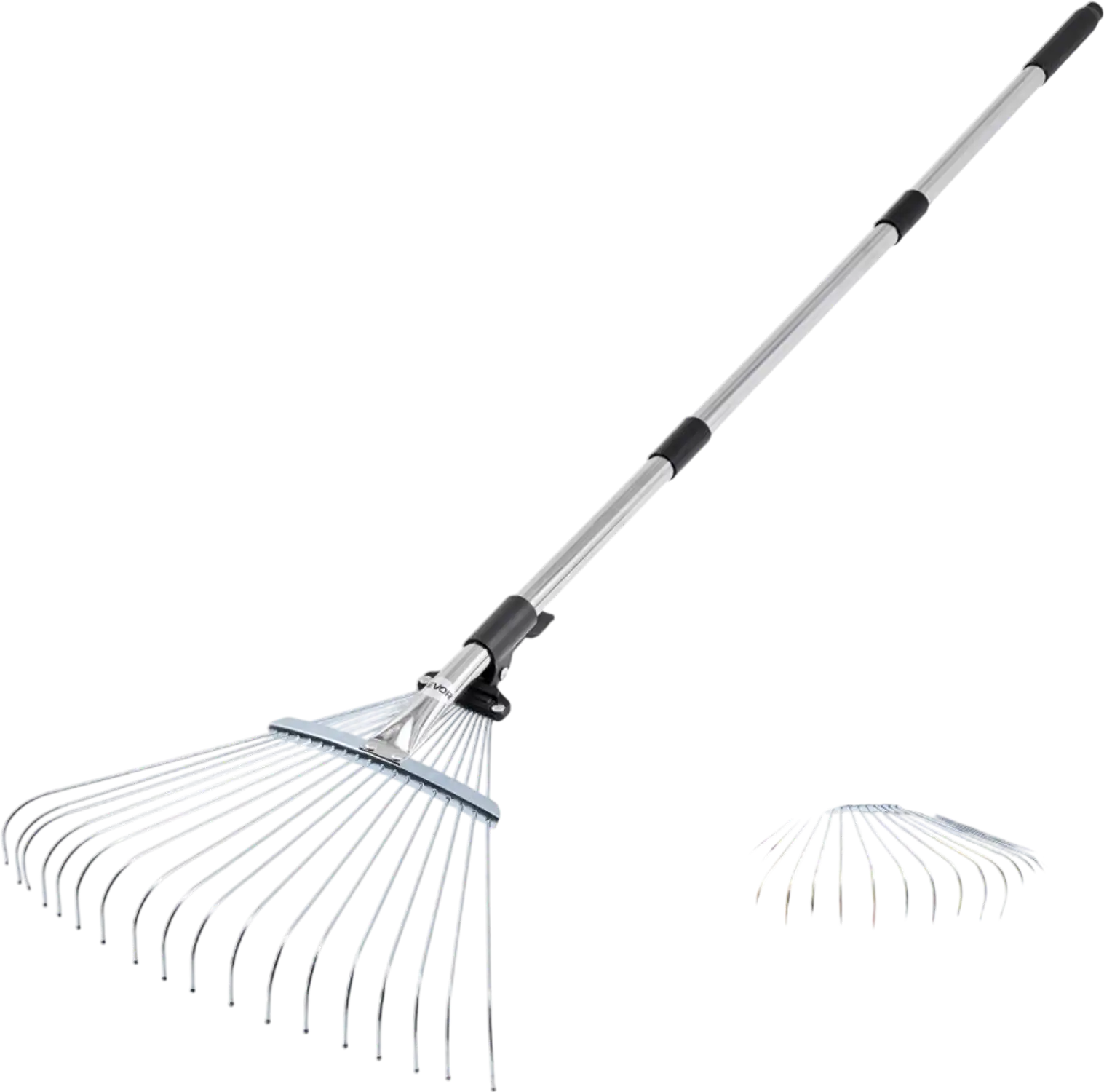 Vevor Leaf Rake Adjustable 18-Tine Garden Rake with 7.7-17.1