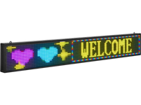 VEVOR Programmable LED Sign, P10 Full Color Flexible Digital Scrolling Panel, DIY Custom Text Pattern GIF Display Board, Bluetooth APP Control Message Shop Sign for Store Business Advertising, 52x8 in