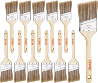 VEVOR Paint Brushes, 12 Piece Angle Paint Brush, Treated Wood Handle, Paint Brush Set for All Latex and Oil Paints & Stains, Wood Stain Brushes for Cabinets, Walls, Fences, Interior & Exterior Use