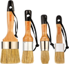VEVOR Chalk Wax Paint Brush, 4 Piece Wax Paint Brush, Chalk Paint Brushes for Furniture, Acrylic Paint,Milk Paint,Home Decor, Natural Bristle Round Oval Chalk Paint Brush for All Painting and Waxing