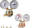 VEVOR Oxygen Acetylene Regulator Set, Oxy-Acetylene Regulators, 0-4000PSI and 0-400PSI Welding Gas Gauges with CGA-540/CGA-200 Inlet Connection & 3/8"-24 Outlet Connection, T-Handle Adjustment