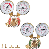 VEVOR Oxygen Acetylene Regulator Set, Oxy-Acetylene Regulators, 0-4000PSI and 0-400PSI Welding Gas Gauges with CGA-540/CGA-200 Inlet Connection & 9/16