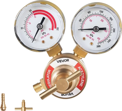 Vevor Acetylene Regulator Precise 0-400 PSI Welding Gas Gauge New