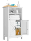 VEVOR Bathroom Floor Cabinet, 4-Tier, Wooden Storage Organizer with 2 Doors and Adjustable Shelf, Modern Bathroom Furniture Home Decor Freestanding Cupboard for Kitchen/Living Room/Entryway Use, White