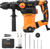 VEVOR 1-1/4 Inch SDS-Plus Rotary Hammer Drill, 13 Amp Corded Drills, Heavy Duty Chipping Hammers with Vibration Control & Safety Clutch, Electric Demolition Hammers Variable Speed, Power Tool For Conc