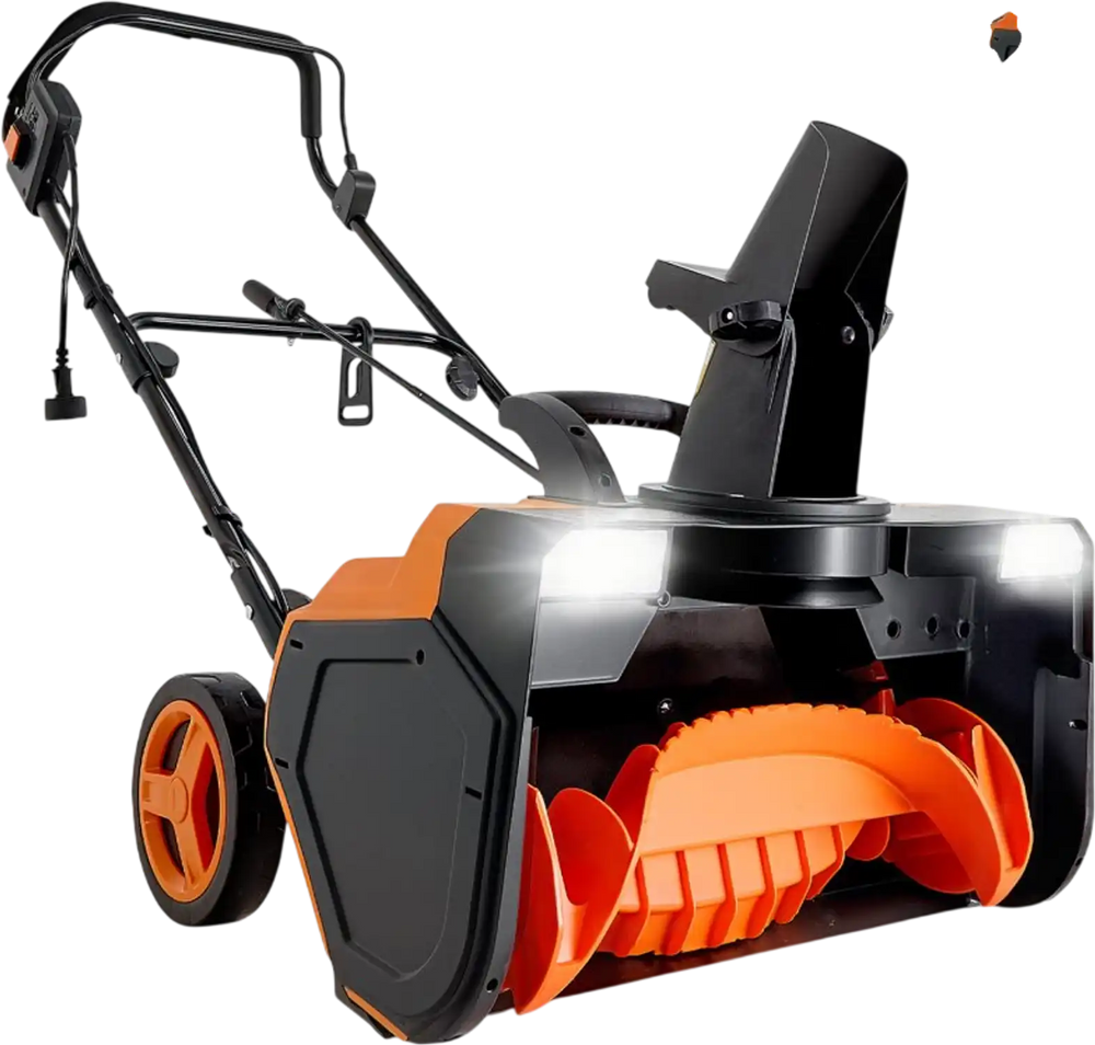 VEVOR Electric Snow Blower, 23 inch 15A Corded Snow Thrower with Dual LED Headlights & 180° Rotating Chute, 25FT Throwing Distance, 12" Depth Clearing, Walk-Behind Snowblower for Driveway Sidewalk