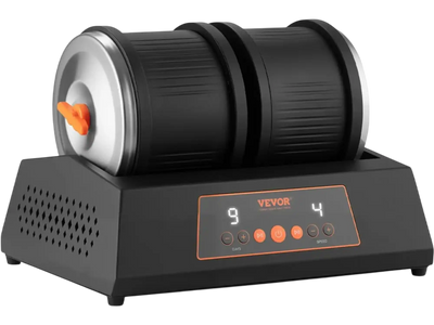VEVOR Rock Tumbler Kit, 8 lbs Rock Polishing Kit, 4 Speed Settings 9-Day Polishing Timer Stone Polishing Kit, Double Barrel Rock Polisher with Adapter, Rock Polisher for Adults and Kids