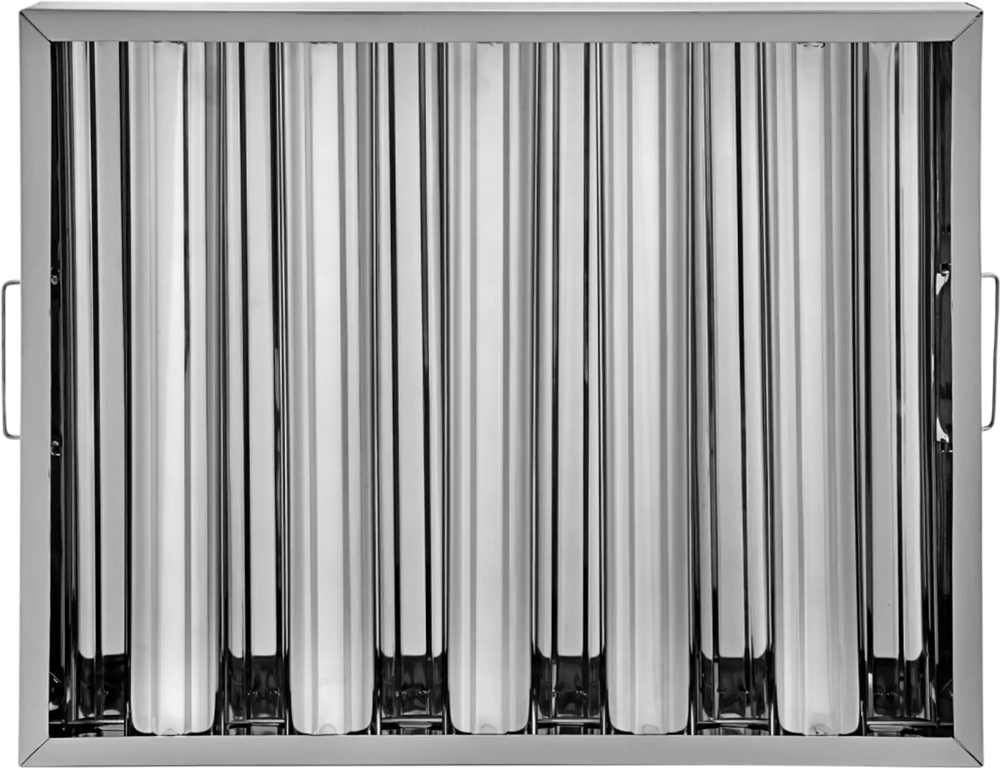 VEVOR Pack of 6 Hood Filters 19.5W x 15.5H Inch, 430 Stainless Steel 5 Grooves Commercial Hood Filters, Range Hood Filter for Grease Rated Commercial Kitchen Exhaust Hoods