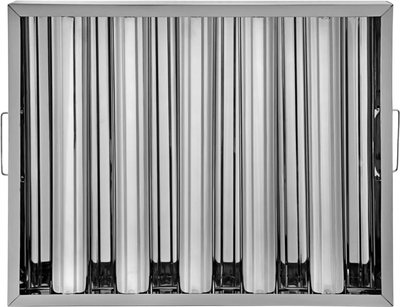 VEVOR Pack of 6 Hood Filters 19.5W x 15.5H Inch, 430 Stainless Steel 5 Grooves Commercial Hood Filters, Range Hood Filter for Grease Rated Commercial Kitchen Exhaust Hoods