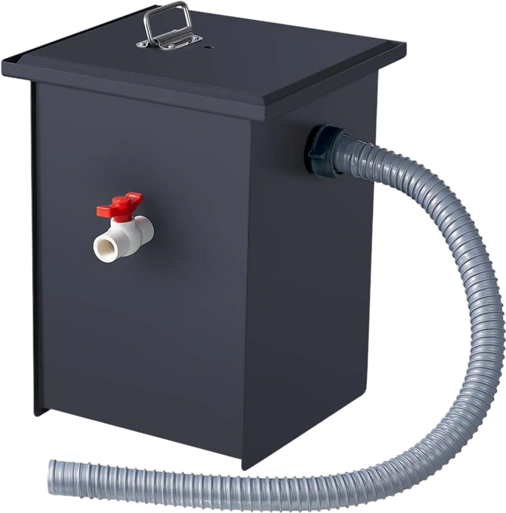 VEVOR Commercial Grease Trap, 8 LBS Grease Interceptor, Side Inlet Interceptor, Under Sink Carbon Steel Grease Trap, 4.6 GPM Waste Water Oil-water Separator, for Restaurant Canteen Home Kitchen