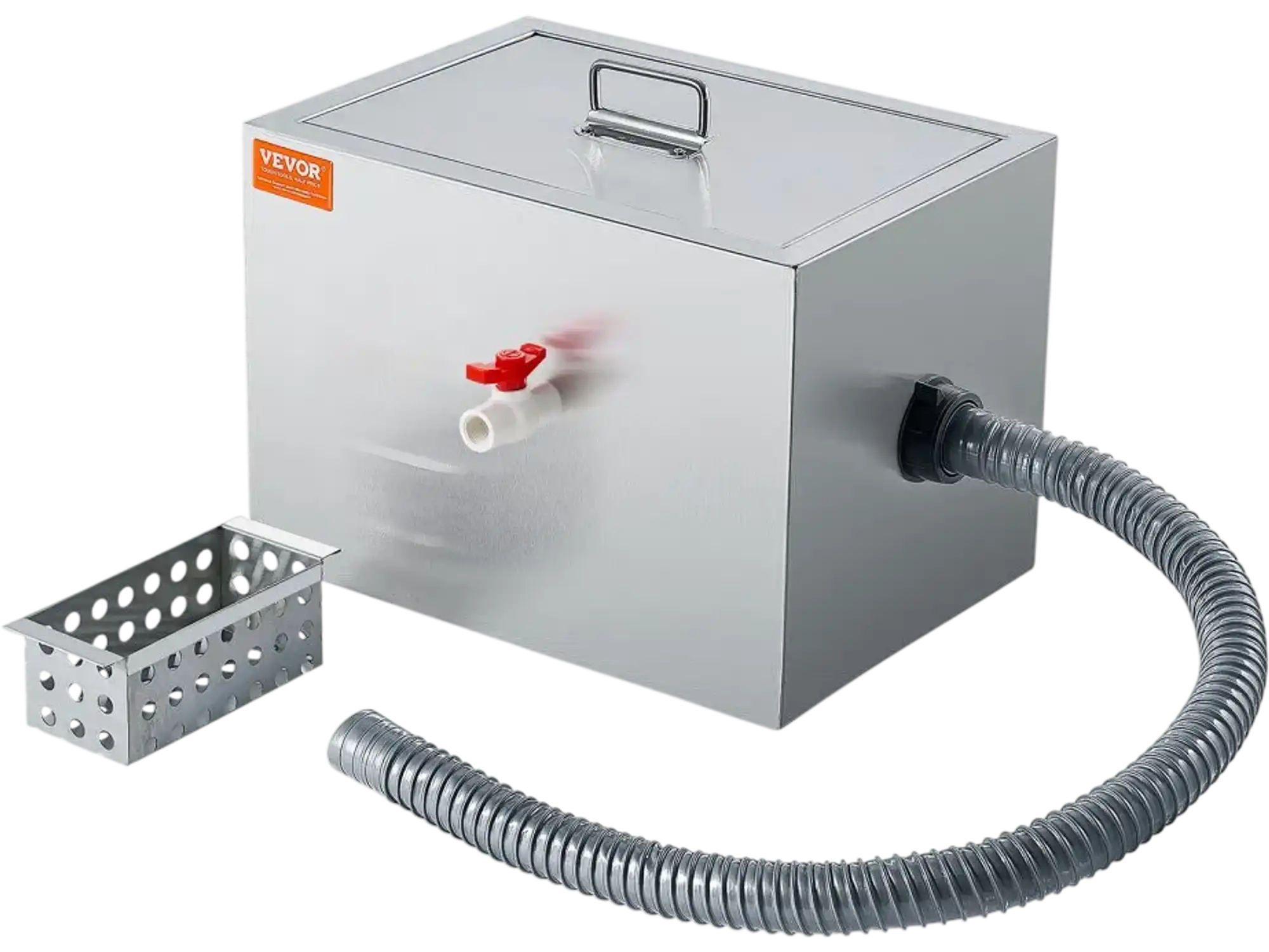 Vevor Grease Trap 8 lbs Commercial Stainless Steel Side Inlet Interceptor New