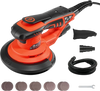 VEVOR 6-Inch Random Orbital Sander 400W Brushless Orbital Sander, 4000-10000RPM 7 Speeds Electric Palm Sanders with 10PCS Sandpapers, Dust Bag & Vacuum Hose for Woodworking Detailing Sanding