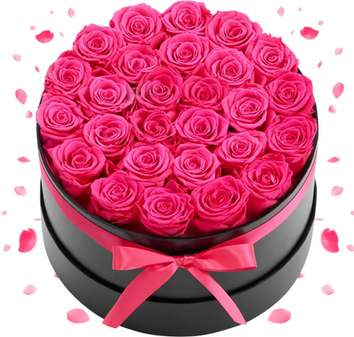 Vevor Preserved Flowers Bouquet 27 Real Roses Round Box Rose Red New