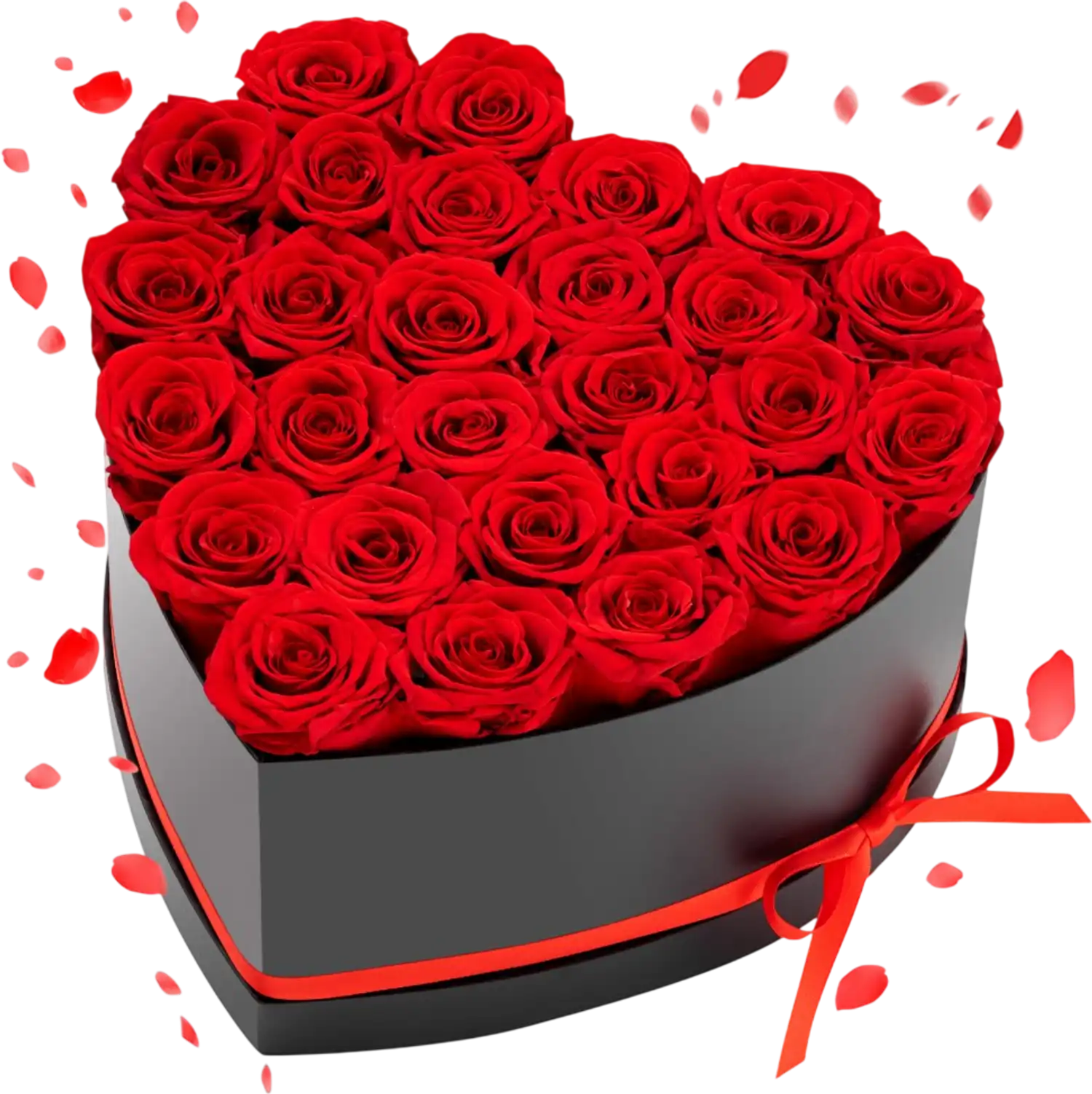 Vevor Preserved Roses 27-Flower Heart-Shaped Rose Box Red New